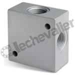 3033 1/2 BLOC DERIVATION 4 X G1/2 ALUMINIUM - Pms= 40B - CAMOZZI