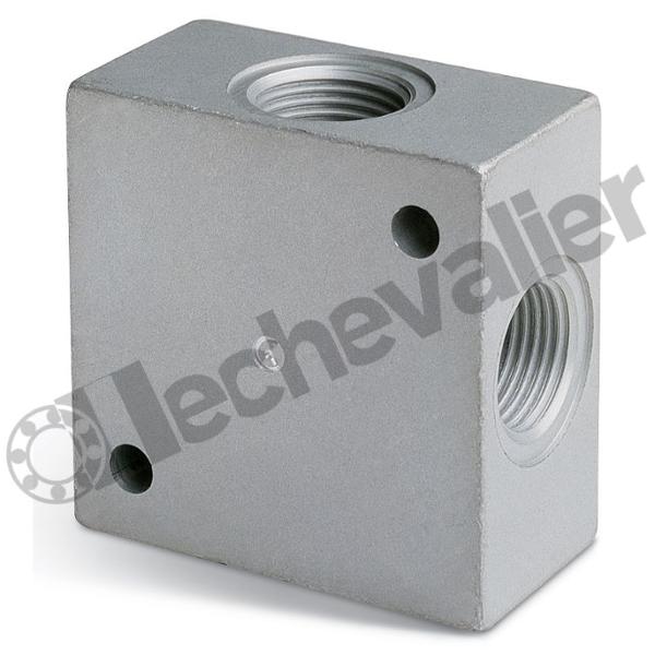 3033 1/2 BLOC DERIVATION 4 X G1/2 ALUMINIUM - Pms= 40B - CAMOZZI