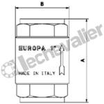 CARTPTL.1/2 CLAPET ANTI RETOUR FF EUROPA INOX/NBR - PN25 - FAF=58,5mm