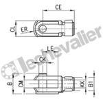 G-20 CHAPE AP2 - M8 POUR VERIN ISO6432 D20