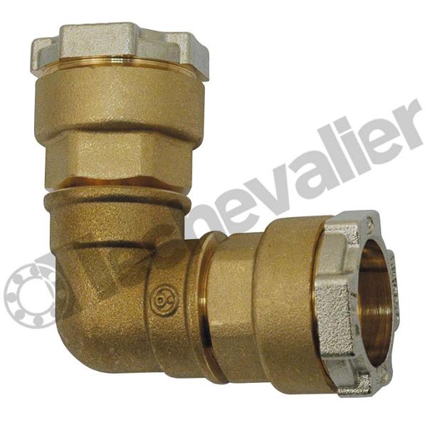 02C-34 COUDE A COMPRESSION D34 POUR TUBE FER D34 - LAITON