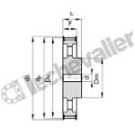100H Z48 2F MOYEU BRUT POULIE POWERGRIP FONTE 2 FLASQUES
